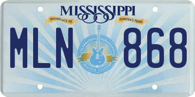 MS license plate MLN868