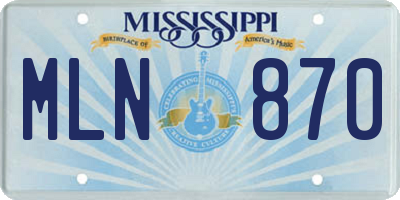 MS license plate MLN870