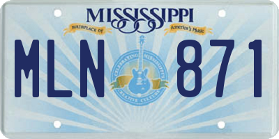 MS license plate MLN871