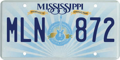 MS license plate MLN872
