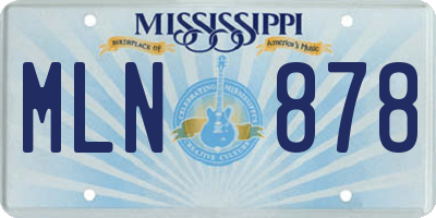 MS license plate MLN878