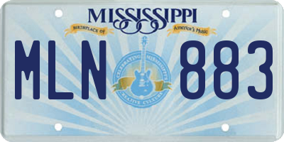 MS license plate MLN883