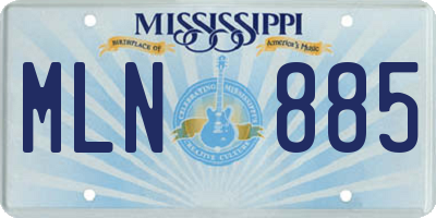 MS license plate MLN885