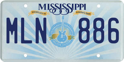 MS license plate MLN886