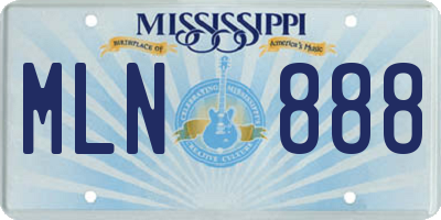 MS license plate MLN888