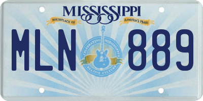 MS license plate MLN889