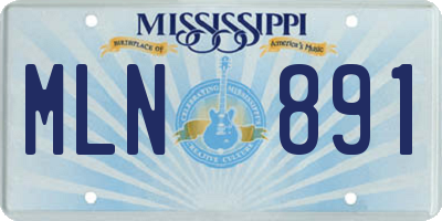 MS license plate MLN891