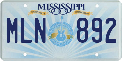 MS license plate MLN892