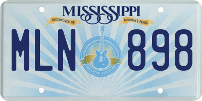 MS license plate MLN898