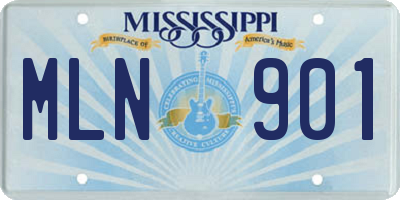 MS license plate MLN901