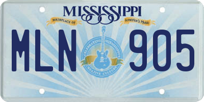 MS license plate MLN905