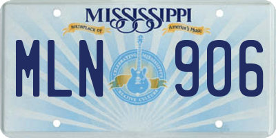 MS license plate MLN906