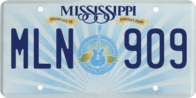 MS license plate MLN909