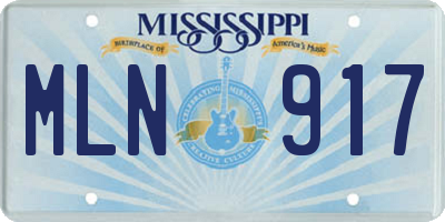 MS license plate MLN917