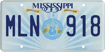 MS license plate MLN918