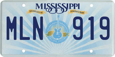 MS license plate MLN919