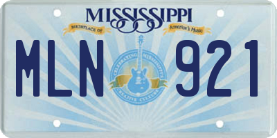 MS license plate MLN921