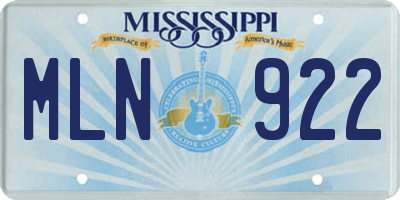 MS license plate MLN922