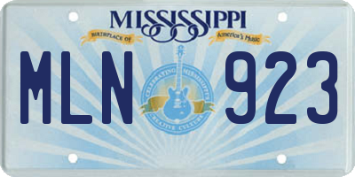MS license plate MLN923