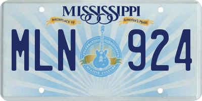 MS license plate MLN924