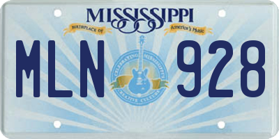 MS license plate MLN928