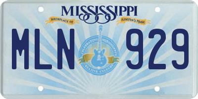 MS license plate MLN929