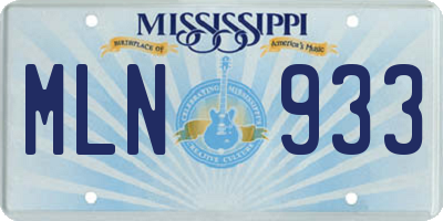 MS license plate MLN933