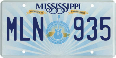 MS license plate MLN935