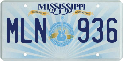 MS license plate MLN936