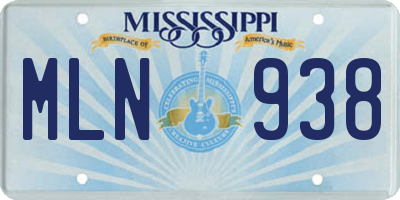 MS license plate MLN938