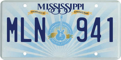 MS license plate MLN941