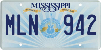 MS license plate MLN942