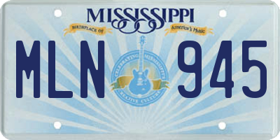MS license plate MLN945