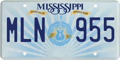 MS license plate MLN955