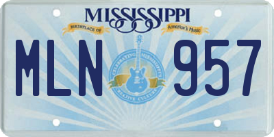 MS license plate MLN957