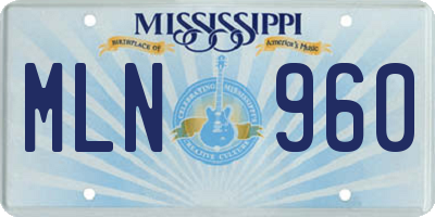MS license plate MLN960
