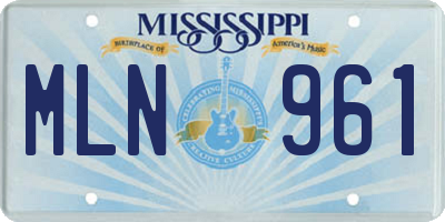 MS license plate MLN961