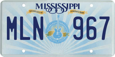 MS license plate MLN967