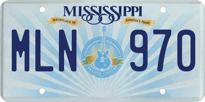 MS license plate MLN970