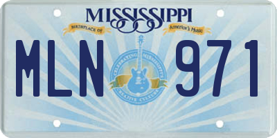 MS license plate MLN971
