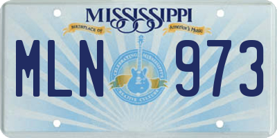 MS license plate MLN973