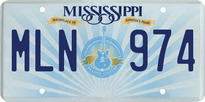 MS license plate MLN974