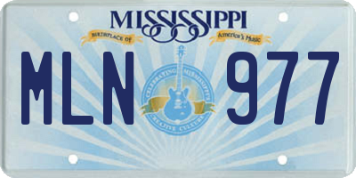 MS license plate MLN977