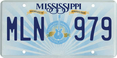 MS license plate MLN979