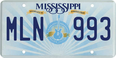 MS license plate MLN993