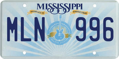 MS license plate MLN996