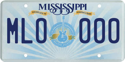 MS license plate MLO000