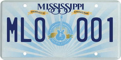 MS license plate MLO001