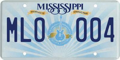 MS license plate MLO004