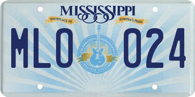 MS license plate MLO024